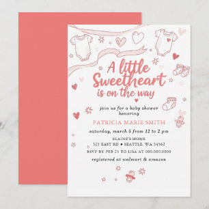 Kleines Schatz-Valentins-Schleifen-Baby-Shower Einladung
