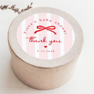 Kleines Schatzherz Rosa Rotes Valentins Baby Showe Runder Aufkleber