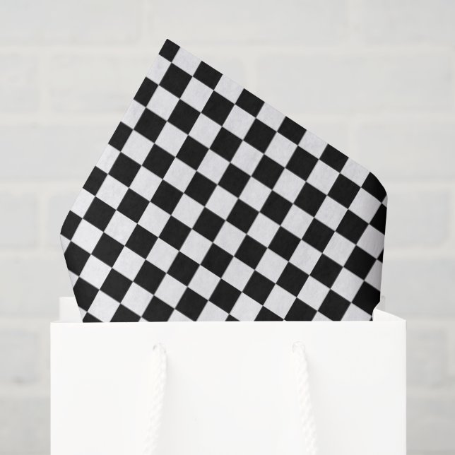 Kleines Schwarz/Weiß geprüft Seidenpapier (Geschenktüte)