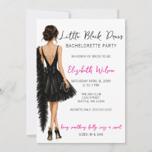 Kleines Schwarzes Hochzeitsabsolventinnen-Party mi Einladung