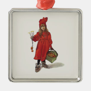 Kleines schwedisches Mädchen Carl Larssons: Brita Ornament Aus Metall