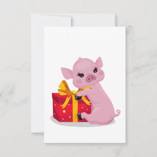 kleines Schwein und Geschenk