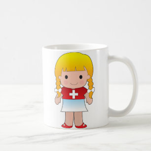 Kleines Schweizer Mädchen Kaffeetasse