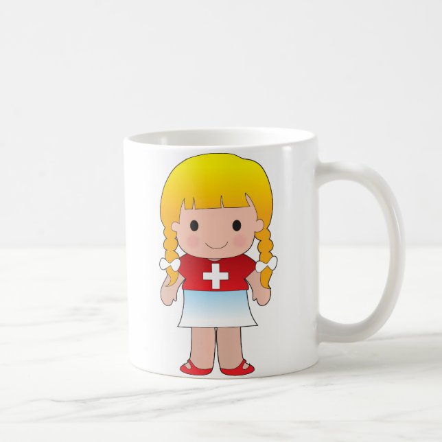 Kleines Schweizer Mädchen Kaffeetasse (Rechts)
