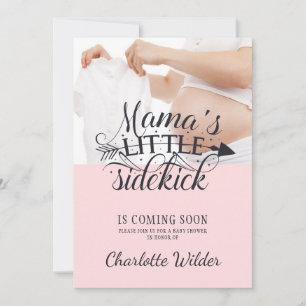 Kleines Sidekick Baby Bump Pink Girl Einladung