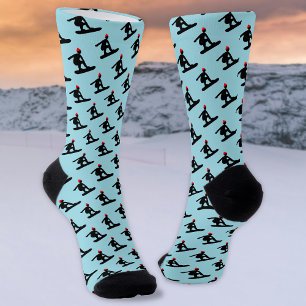 Kleines Snowboarder-Motiv auf Eisblau oder in eine Socken