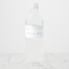 Kleines Snowflake Baby Duschwasser-Etikett, blau
