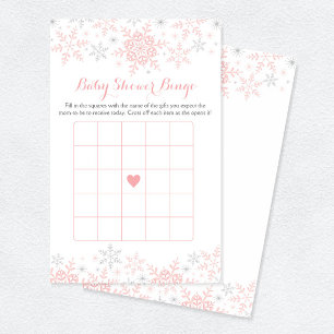 Kleines Snowflake Baby Shower Bingo Spiel