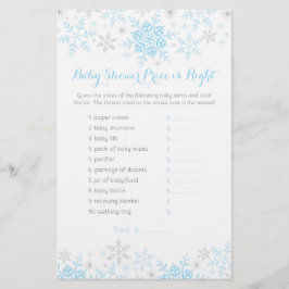 Kleines Snowflake Baby Shower Preisspiel Flyer