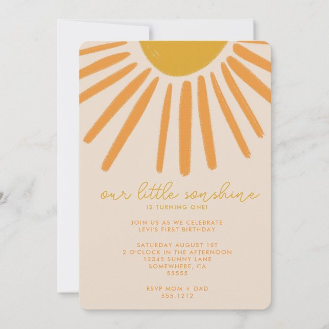 KLEINES SONSHINE PARTY INVITE EINLADUNG (Vorderseite)