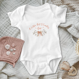 Kleines Stück Country Bow Wildblumen Baby Girl Baby Strampler