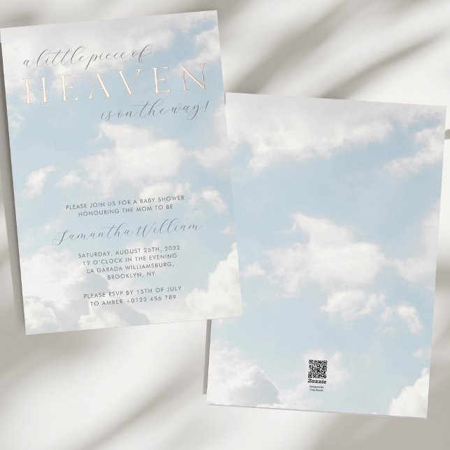 Kleines Stück Heaven Baby Shower Dreamy Folieneinladung (Von Creator hochgeladen)