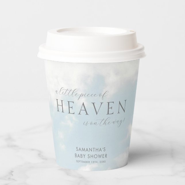 Kleines Stück Heaven Baby Shower Dreamy Pappbecher (Vorderseite)