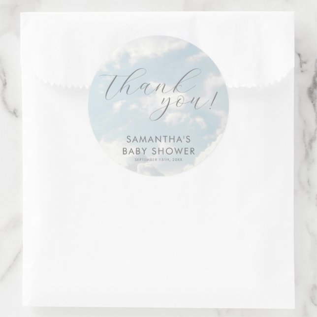 Kleines Stück Heaven Baby Shower Dreamy Runder Aufkleber (Tasche)