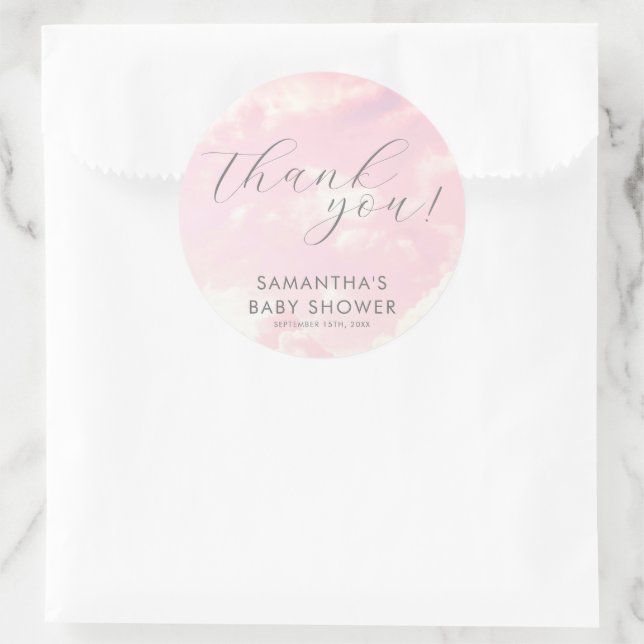 Kleines Stück Heaven Girl Duschwolken Runder Aufkleber (Tasche)