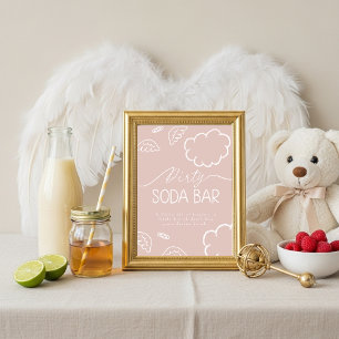 Kleines Stück Himmel Rosa Dirty Soda Bar Schild Einladung