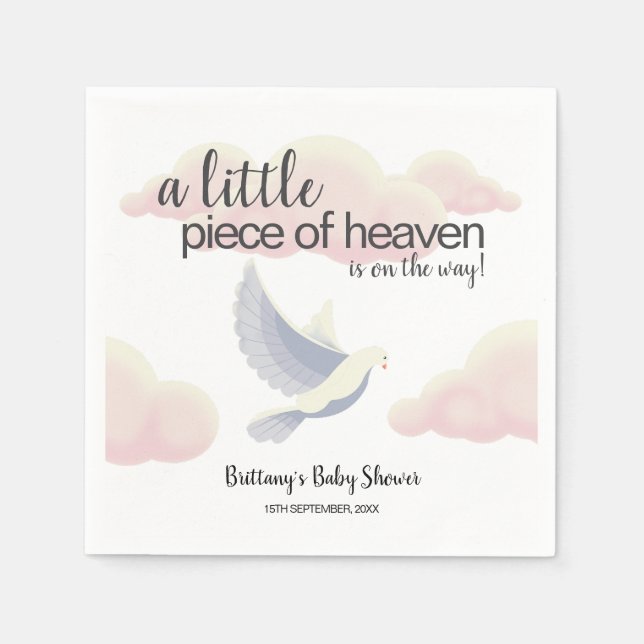 Kleines Stück Himmelwolken-Dove-Baby-Dusche Serviette (Vorderseite)