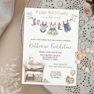 Kleines Stück Land Wildblumen Kleidung Baby Einladung