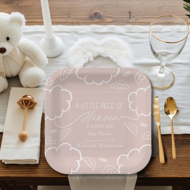 Kleines Stück vom Himmel Rosa  Pappteller (Little Piece of Heaven Pink Paper Plates)