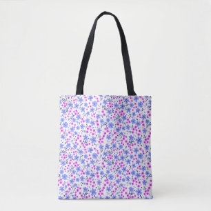 Kleines süßes weißes blaues rosa Blumenmuster Tasche