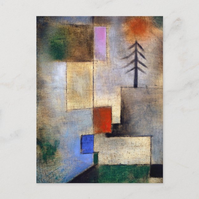 Kleines Tannenbild - Paul Klee - abstrakte Landsch Postkarte (Vorderseite)