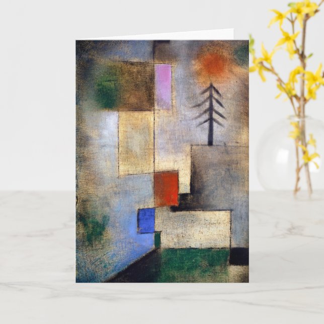 Kleines Tannenbild - Paul Klee - Moderne Kunstmale Karte (Gelbe Blume)