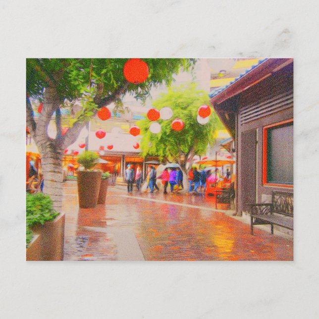 Kleines Tokyo Japanisches Dorf Malerei Postkarte (Vorderseite)