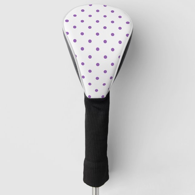 Kleines Tupfen-Muster: Lila Golf Headcover (Vorderseite)