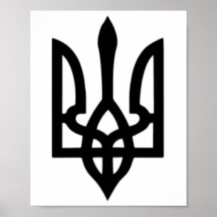 Kleines ukrainisches Wappen Flagge Symbol Zeichen Poster