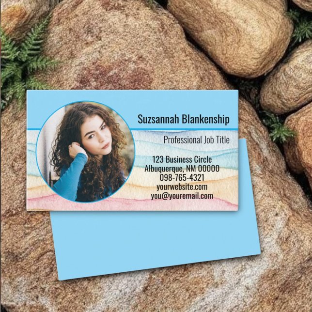 Kleines Unternehmen mit Wasserfarbe - kundenspezif Visitenkarte (Custom photo template business card template front and color matching back)