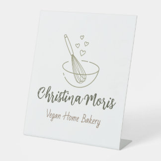 Kleines veganeres Home-Bäckerei-Logo  Sockelschild