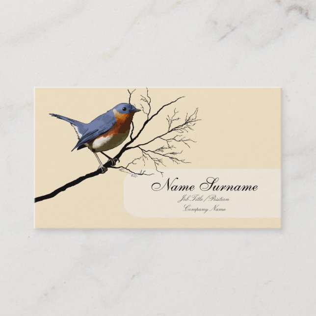 Kleines Vogel-Blau, Visitenkarteschablone Visitenkarte (Vorderseite)