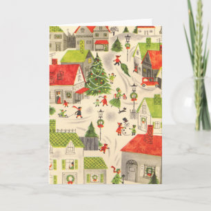 Kleines Weihnachtsdorf Feiertagskarte