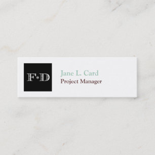 Kleines, weißbraunes Miniaturlogo Mini Visitenkarte