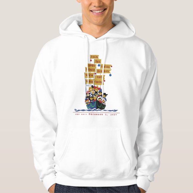 Kleines Weltfeiertags-Kreuzfahrt-Logo Hoodie (Vorderseite)