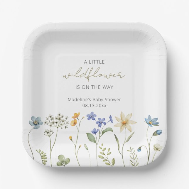 Kleines Wildblume Spring Floral Baby Duschpapier Pappteller (Vorderseite)