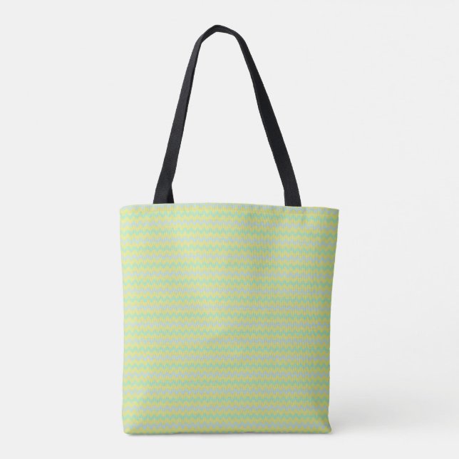 Kleines Zickzack Muster grün und blau Tasche (Rückseite)