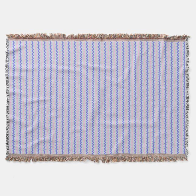 Kleines Zickzack Muster, rosa blau Decke (Vorderseite)