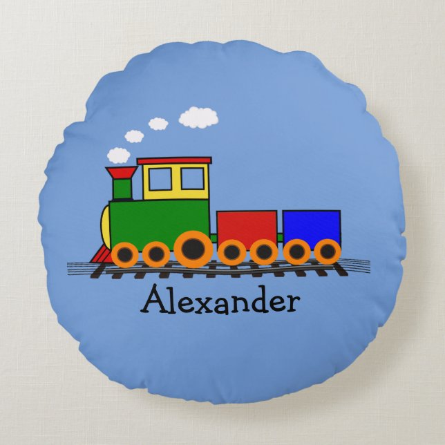 Kleines Zugdesign Rundkissen Rundes Kissen (Vorderseite)