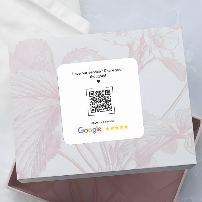 Kleingewerbe-Werbung Google Review QR Code Quadratischer Aufkleber (Von Creator hochgeladen)
