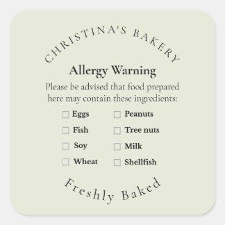 Kleingruppen-Allergie-Warnschild Quadratischer Aufkleber
