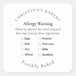Kleingruppen-Allergie-Warnschild Quadratischer Aufkleber