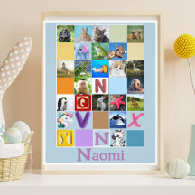 Kleinkind Alphabet Animal Poster Personalisiert