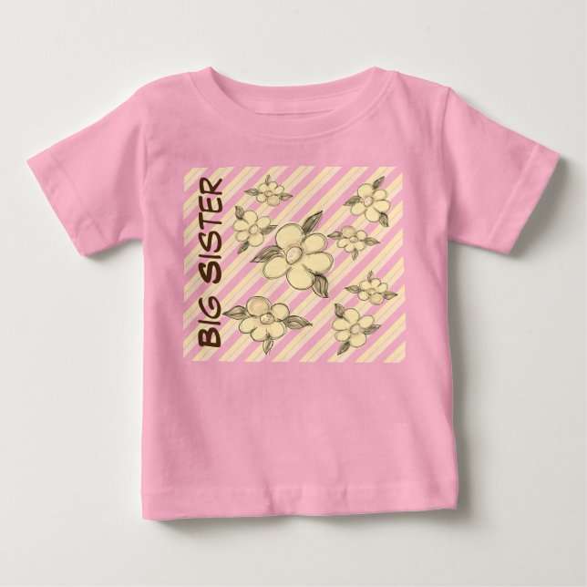 Kleinkind Big Sister Pink Extravagantes T-Shirt (Vorderseite)