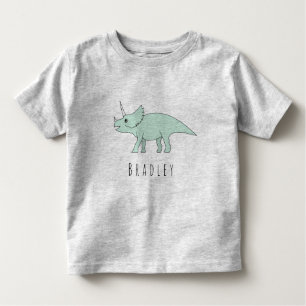Kleinkind Boy Doodle Triceratops Dinosaur mit Name Kleinkind T-shirt