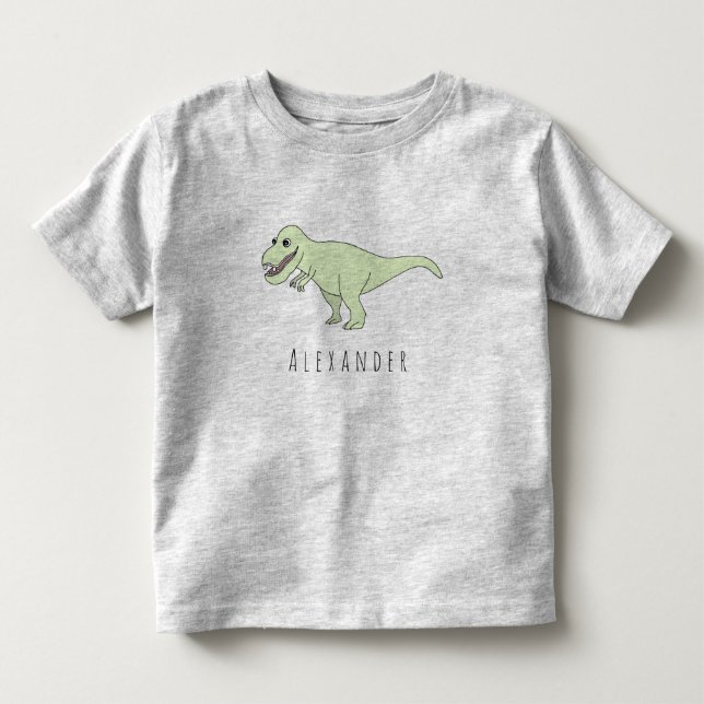 Kleinkind Doodle T-Rex Dinosaurier mit Name Kleinkind T-shirt (Vorderseite)