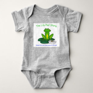 Kleinkind-Frosch auf einem Seerosenblatt grauer Bo Baby Strampler