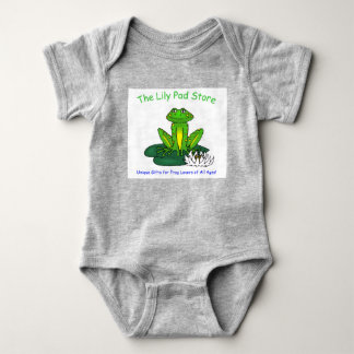 Kleinkind-Frosch auf einem Seerosenblatt grauer Bo Baby Strampler