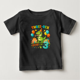 Kleinkind Geburtstags-T-Shirt – Süßer Drei-Rex-Din Baby T-shirt