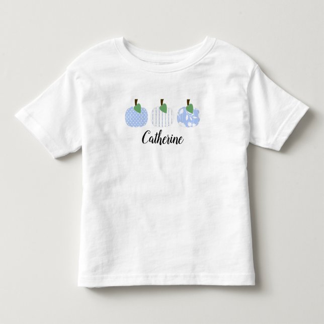 Kleinkind Girls Light Blue Pumpkin Trio T - Shirt (Vorderseite)